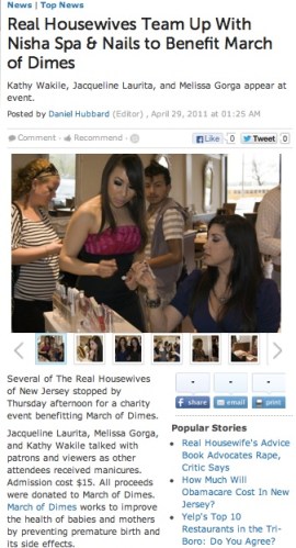 Meli doing makeup on NJHW for March of Dimes